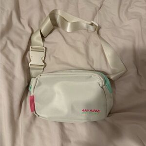 MLB Crossbody Bag in Cream with Mint and Pink Accents